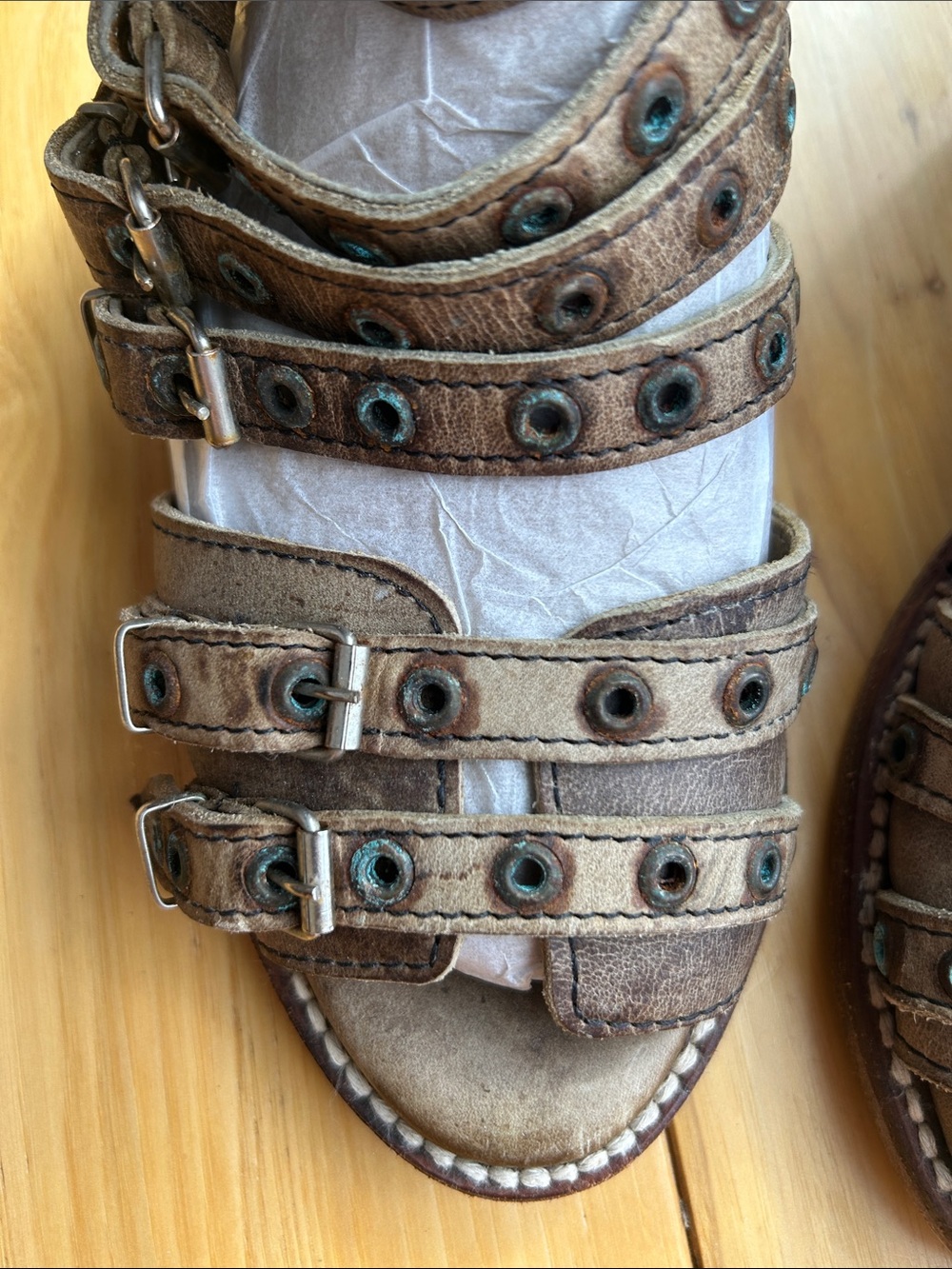 Freebird by Steven Brown Multi-Strap Studded High Heels - Picture 7 of 8